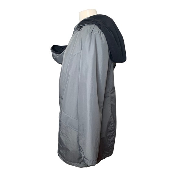 Japanese Weekend Mama Coat 3-Way Hooded Maternity Jacket Gray Small Long Sleeve - Picture 6 of 7